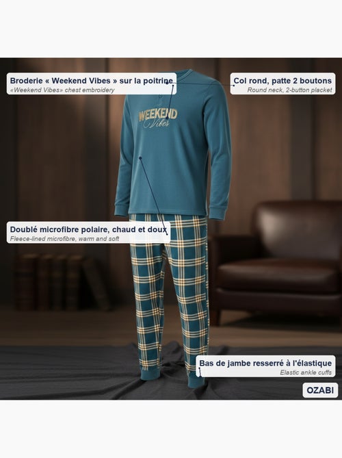 Pijama homem polar ozabi brodado weekend vibes - Kiabi Pijama homem polar ozabi brodado weekend vibes - Kiabi