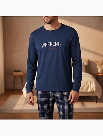 Pijama homem polar ozabi brodado weekend vibes