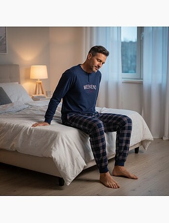 Pijama homem polar ozabi brodado weekend vibes