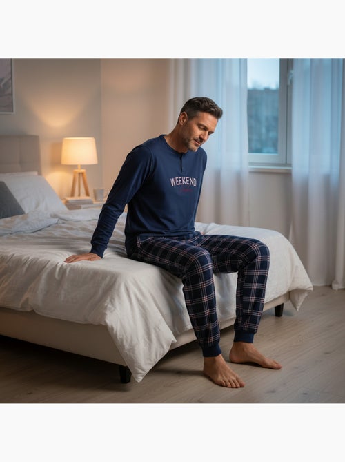 Pijama homem polar ozabi brodado weekend vibes - Kiabi
