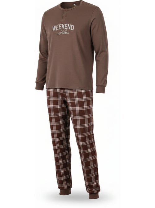 Pijama homem polar ozabi brodado weekend vibes - Kiabi Pijama homem polar ozabi brodado weekend vibes - Kiabi