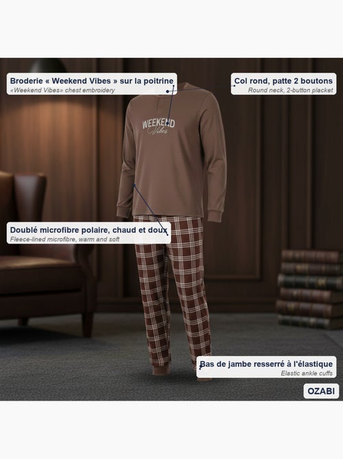 Pijama homem polar ozabi brodado weekend vibes - Kiabi Pijama homem polar ozabi brodado weekend vibes - Kiabi