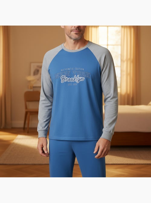 Pijama homem polar raglan bordado ozabi - Kiabi Pijama homem polar raglan bordado ozabi - Kiabi
