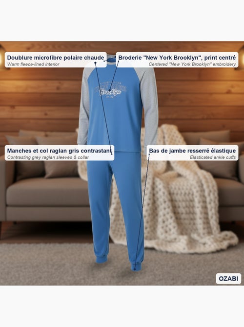 Pijama homem polar raglan bordado ozabi - Kiabi Pijama homem polar raglan bordado ozabi - Kiabi
