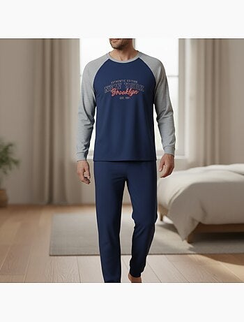 Pijama homem polar raglan bordado ozabi