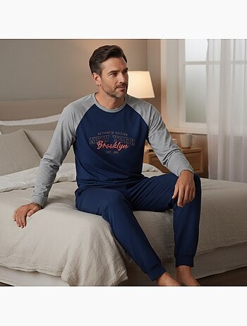 Pijama homem polar raglan bordado ozabi