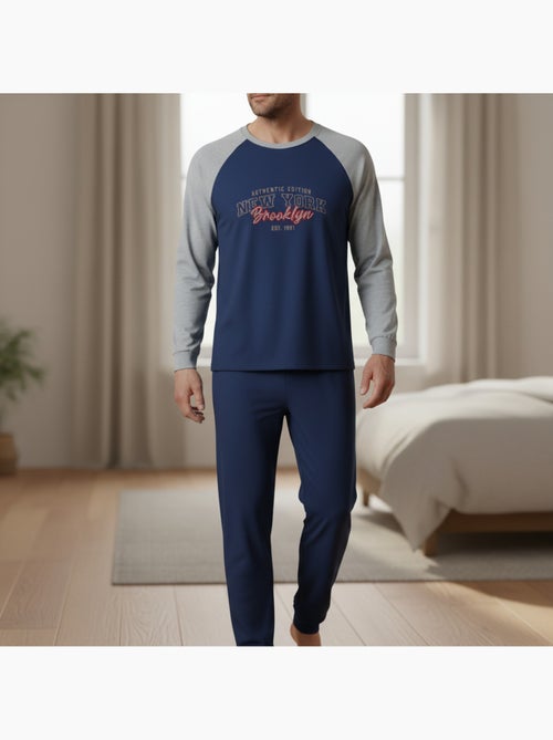 Pijama homem polar raglan bordado ozabi - Kiabi