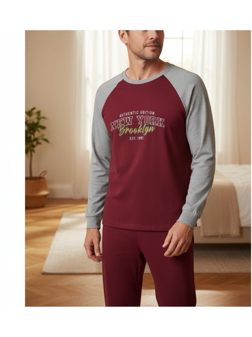 Pijama homem polar raglan bordado ozabi - Kiabi