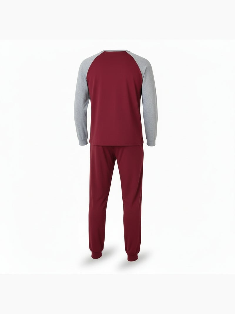 Pijama homem polar raglan bordado ozabi Bordô - Kiabi