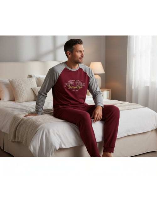 Pijama homem polar raglan bordado ozabi - Kiabi