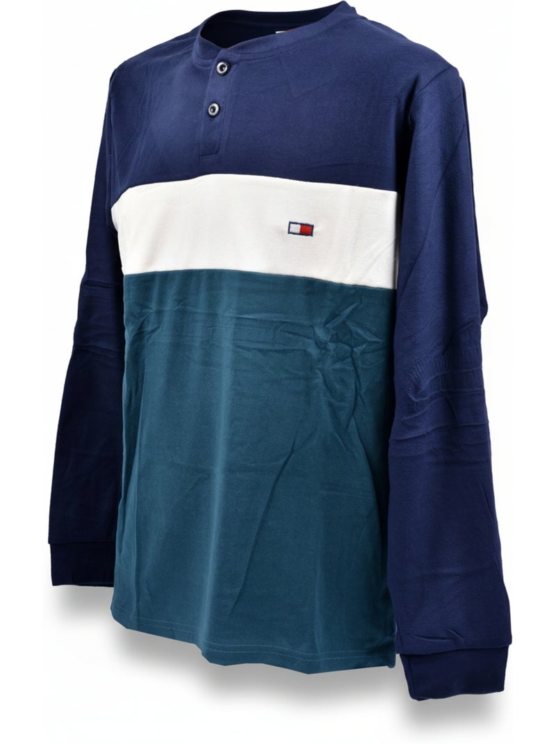 Pijama Homem Tricolor Microfibra Stretch C2520 Verde - Kiabi