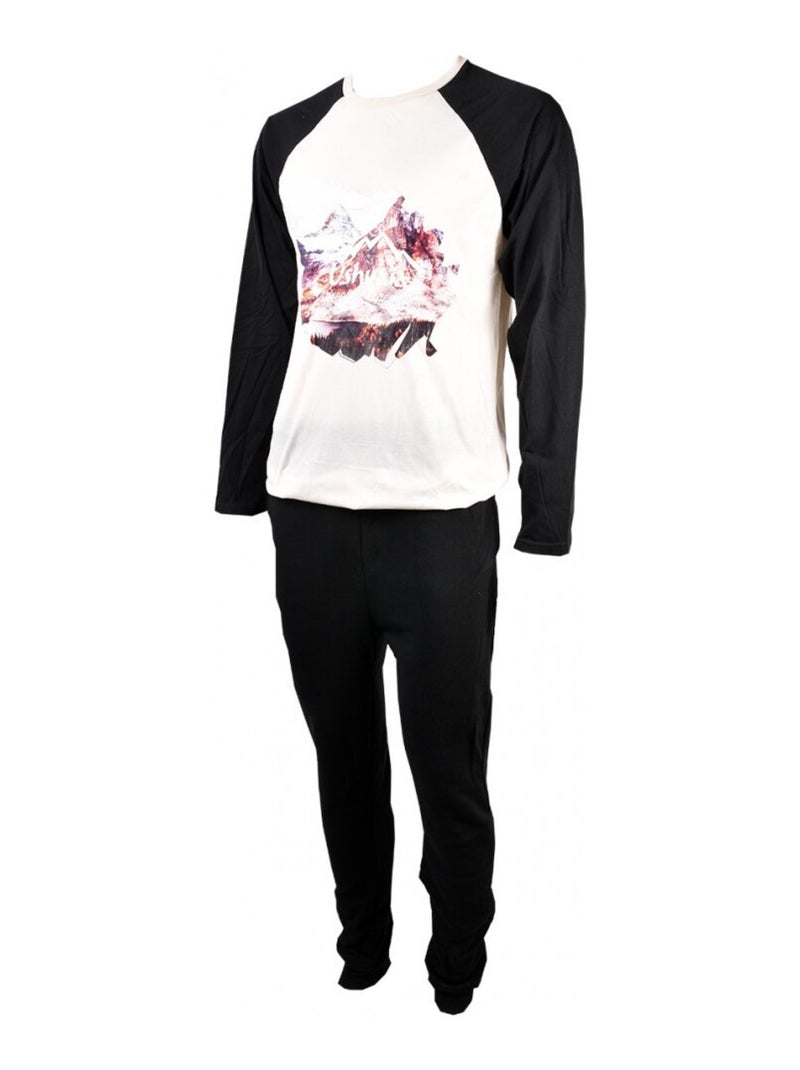 Pijama Homem USHUAIA Preto Branco - Kiabi