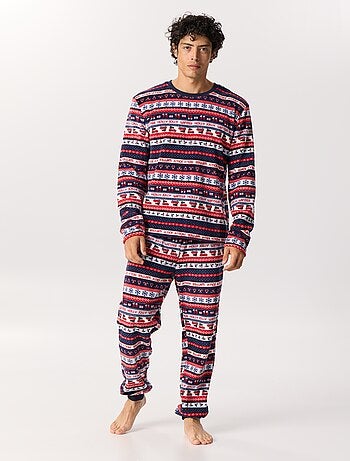 Pijama jacquard de 2 peças em polar