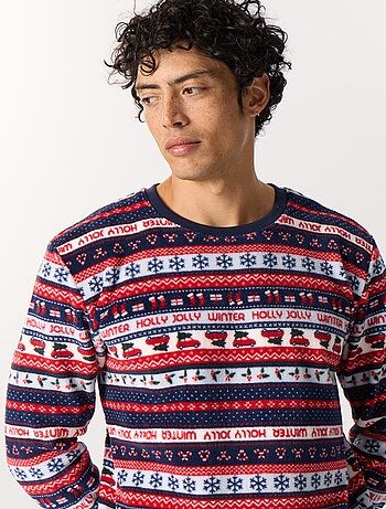 Pijama jacquard de 2 peças em polar
