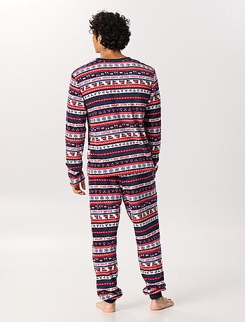 Pijama jacquard de 2 peças em polar