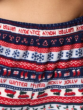 Pijama jacquard de 2 peças em polar