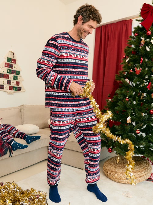 Pijama jacquard de 2 peças em polar - Kiabi
