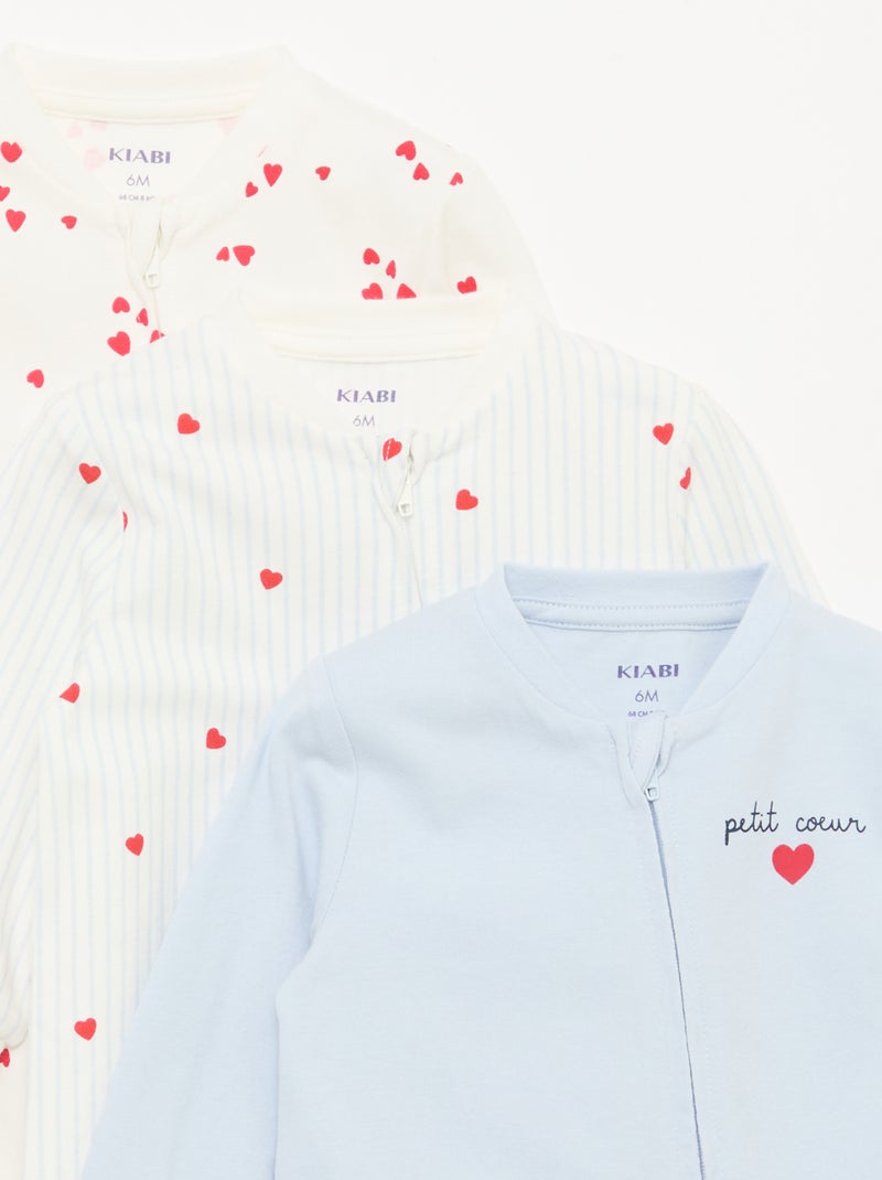 Pijama leve canelado sem pés Azul - Kiabi