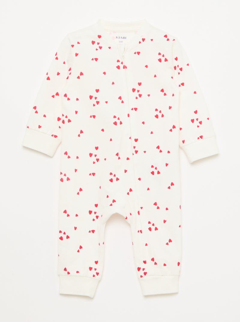 Pijama leve canelado sem pés Azul - Kiabi