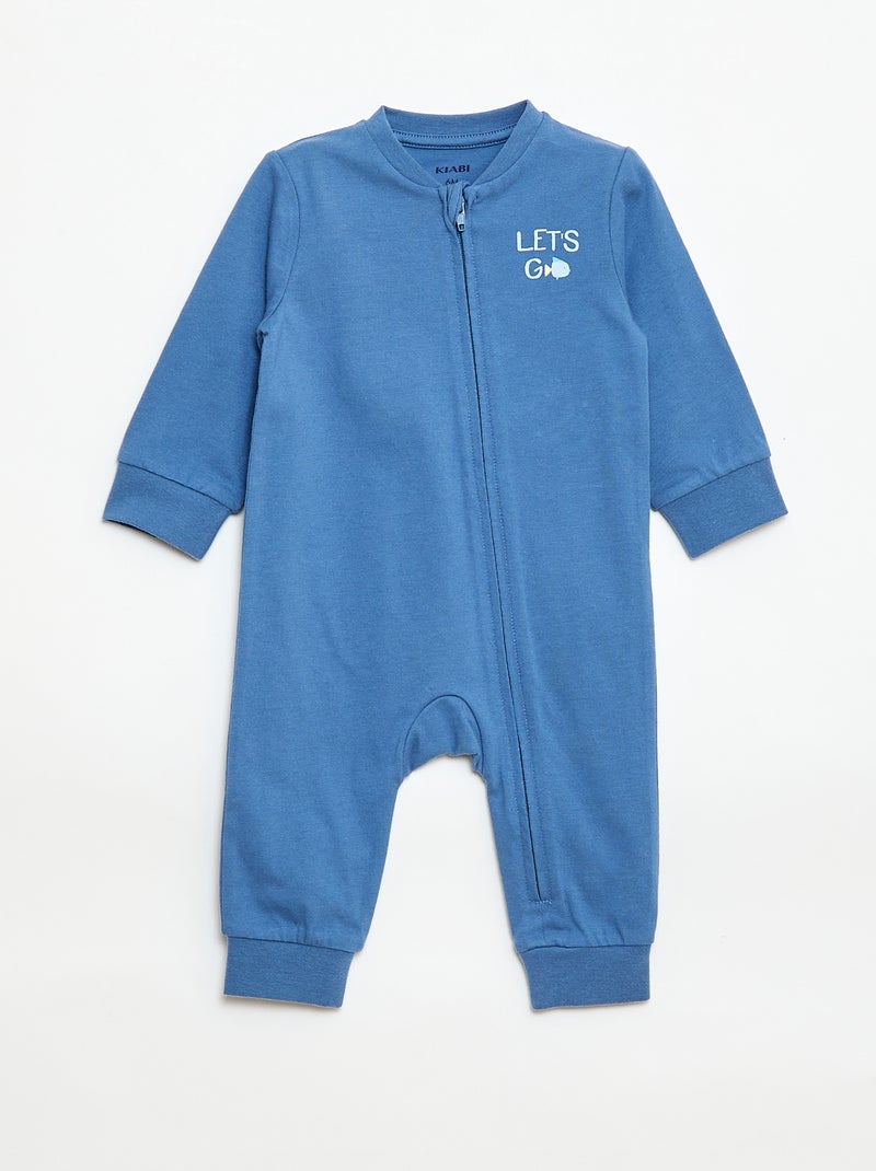 Pijama leve canelado sem pés Branco - Kiabi