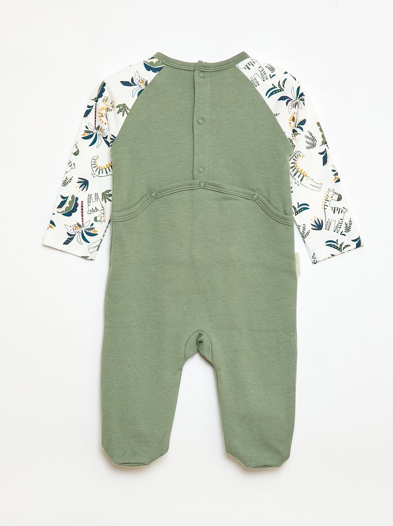 Pijama leve com bolso canguru Caqui - Kiabi