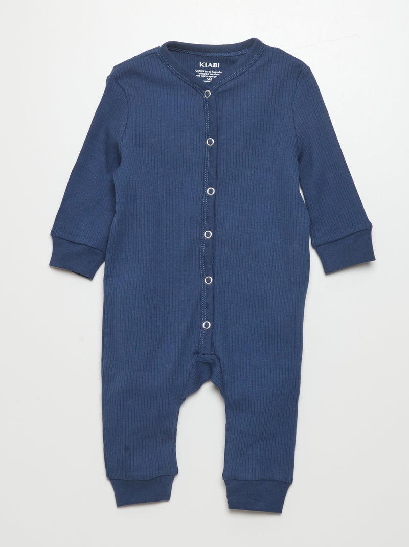Pijama leve em nervurado AZUL - Kiabi