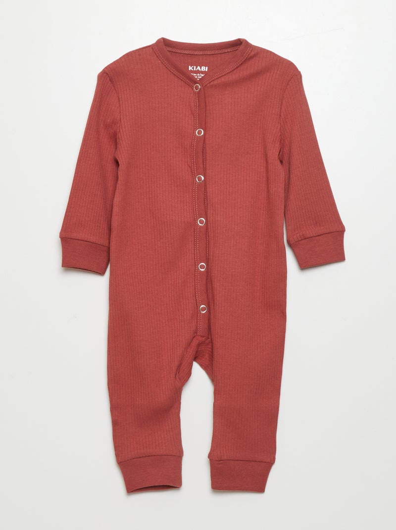 Pijama leve em nervurado VERMELHO - Kiabi