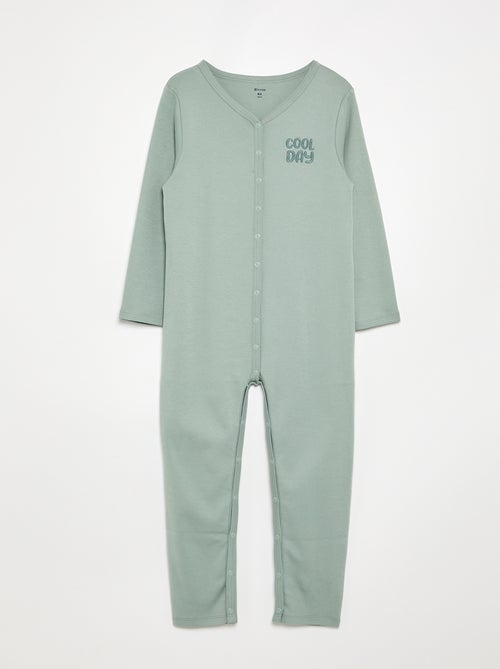 Pijama-macacão com abertura de molas - coleção fácil de vestir - Kiabi