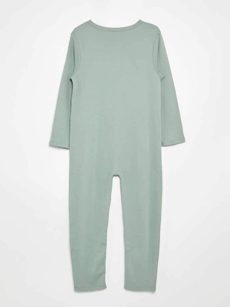 Pijama-macacão com abertura de molas - coleção fácil de vestir Verde - Kiabi
