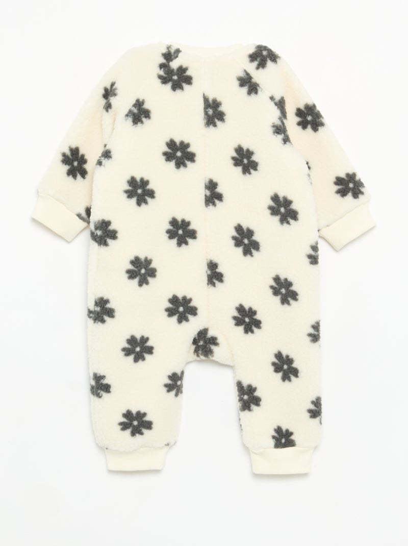 Pijama-macacão de dormir muito quente em tecido polar Branco - Kiabi