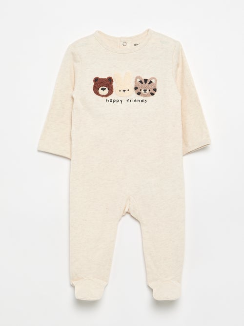 Pijama-macacão de jersey de algodão - Kiabi Pijama-macacão de jersey de algodão - Kiabi