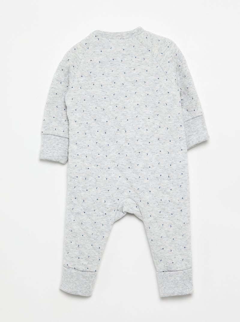 Pijama-macacão de moletão Cinza - Kiabi