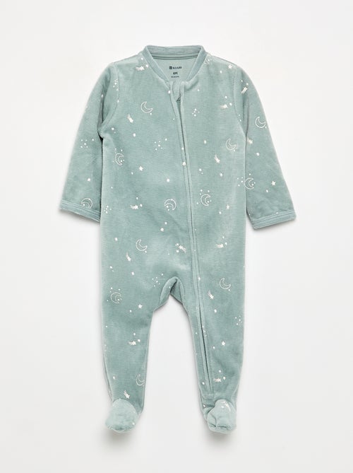 Pijama macacão de veludo canelado - Kiabi Pijama macacão de veludo canelado - Kiabi