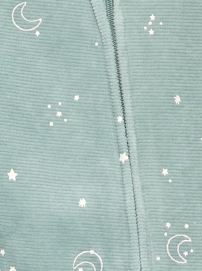 Pijama macacão de veludo canelado Azul - Kiabi