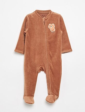 Pijama macacão de veludo canelado