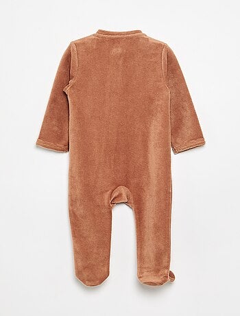 Pijama macacão de veludo canelado