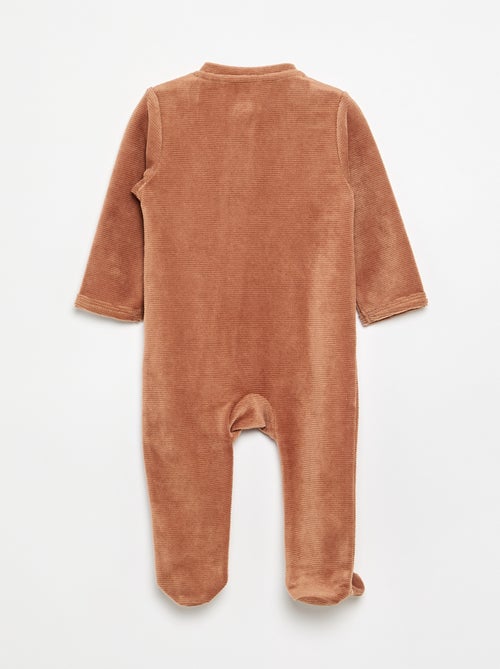 Pijama macacão de veludo canelado - Kiabi