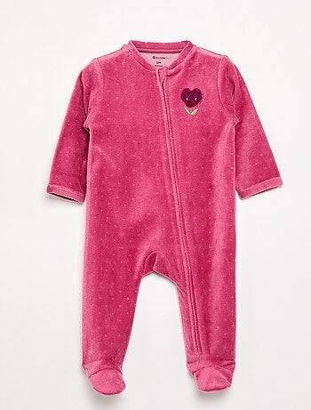 Pijama macacão de veludo canelado