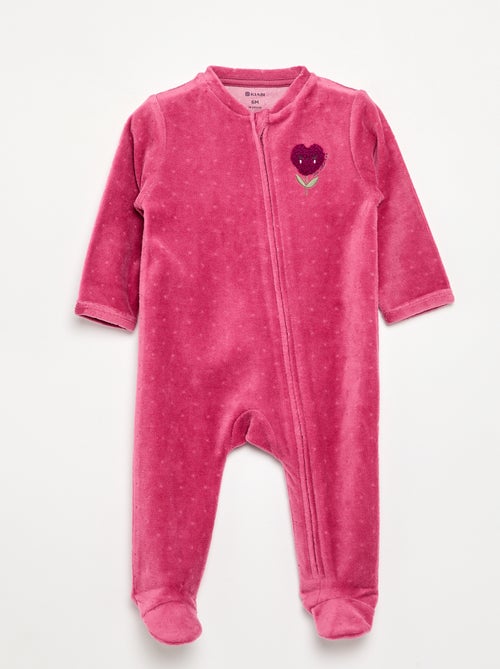 Pijama macacão de veludo canelado - Kiabi
