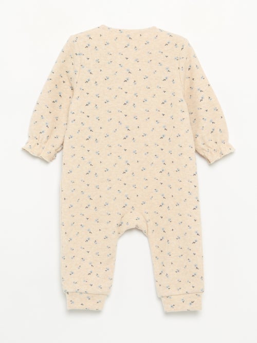 Pijama-macacão de veludo de manga comprida sem pés - Kiabi Pijama-macacão de veludo de manga comprida sem pés - Kiabi