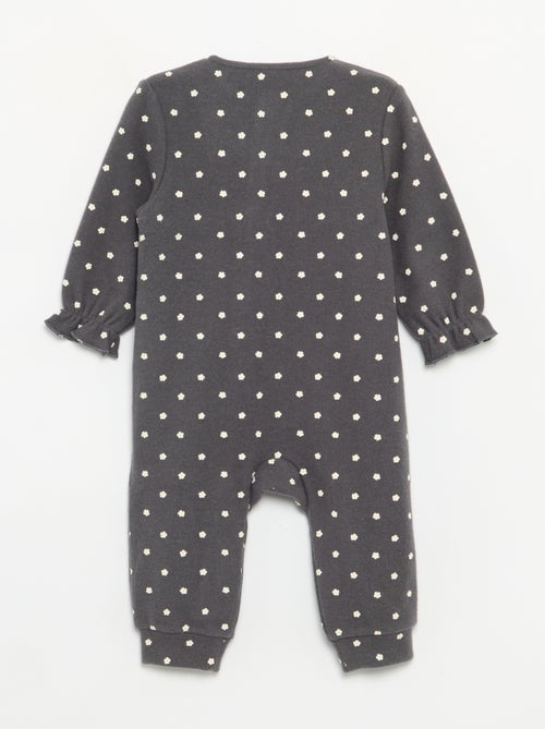 Pijama-macacão de veludo de manga comprida sem pés - Kiabi Pijama-macacão de veludo de manga comprida sem pés - Kiabi