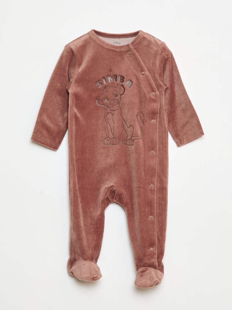 Pijama macacão de veludo 'Simba' 'Disney' Castanho - Kiabi
