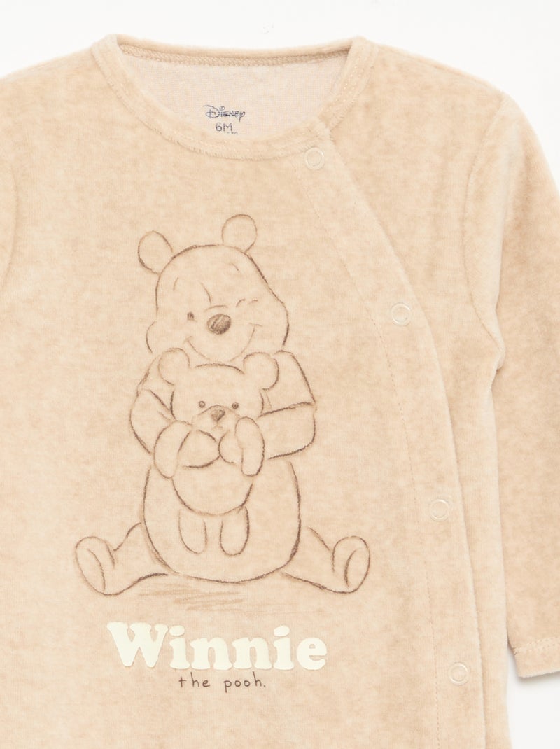 Pijama macacão 'Disney' de manga comprida em veludo Bege - Kiabi