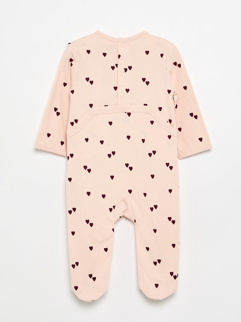 Pijama macacão em jérsei de algodão Rosa - Kiabi