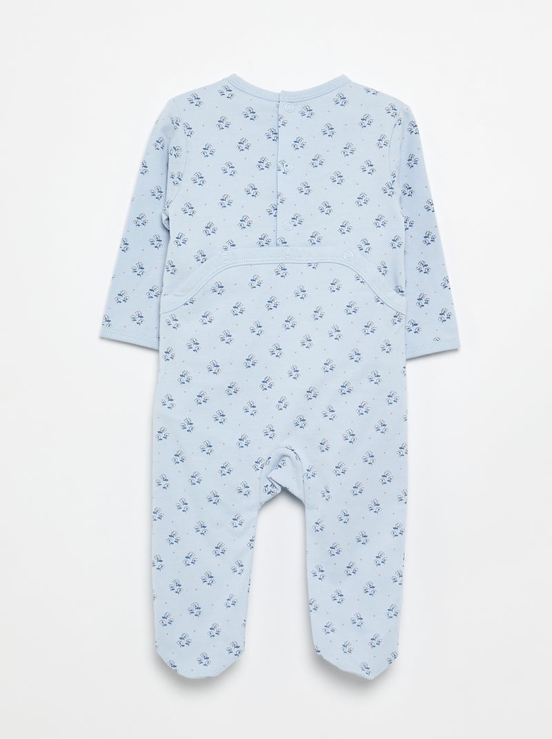 Pijama macacão em jersey de algodão Azul - Kiabi