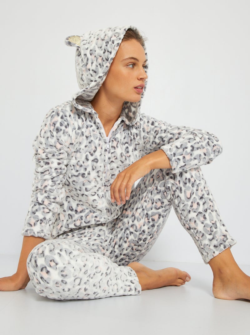 Pijama macacão 'gato' Cinza - Kiabi