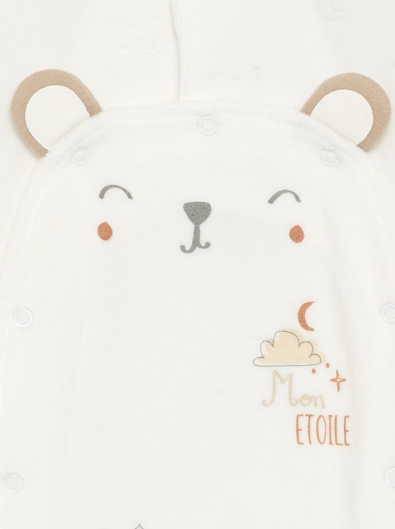 Pijama macacão "Petit Béguin" com animação Branco - Kiabi
