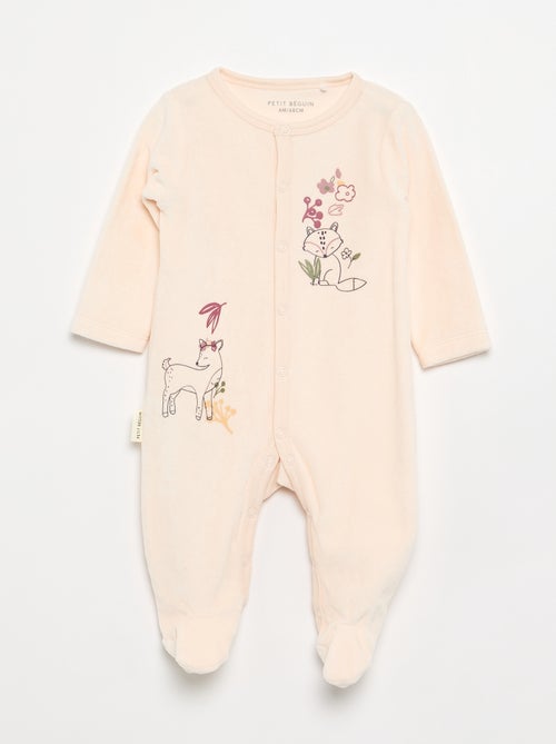 Pijama-macacão \'Petit Béguin\' de veludo - Kiabi Pijama-macacão \'Petit Béguin\' de veludo - Kiabi