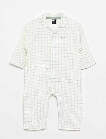 Pijama-macacão xadrez