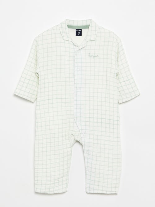 Pijama-macacão xadrez - Kiabi Pijama-macacão xadrez - Kiabi